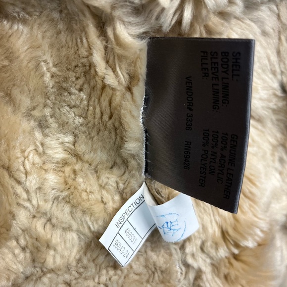 WILSONS LEATHER: Y2K Faux Fur Lined Tan Jacket Small - Picture 6 of 7